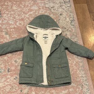 OshKosh B'gosh Olive Hooded Sherpa lined coat